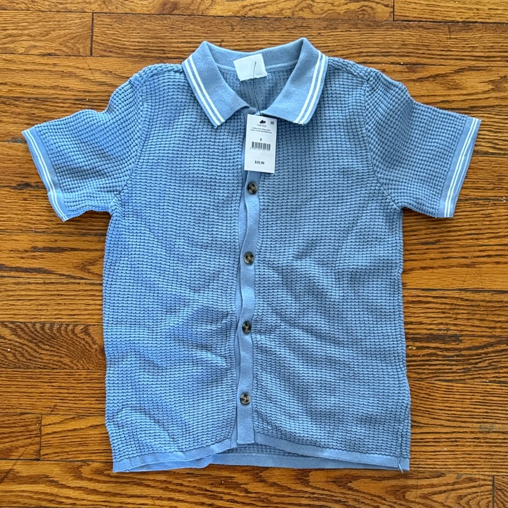 Cotton On Baby Blue Knit Polo Shirt